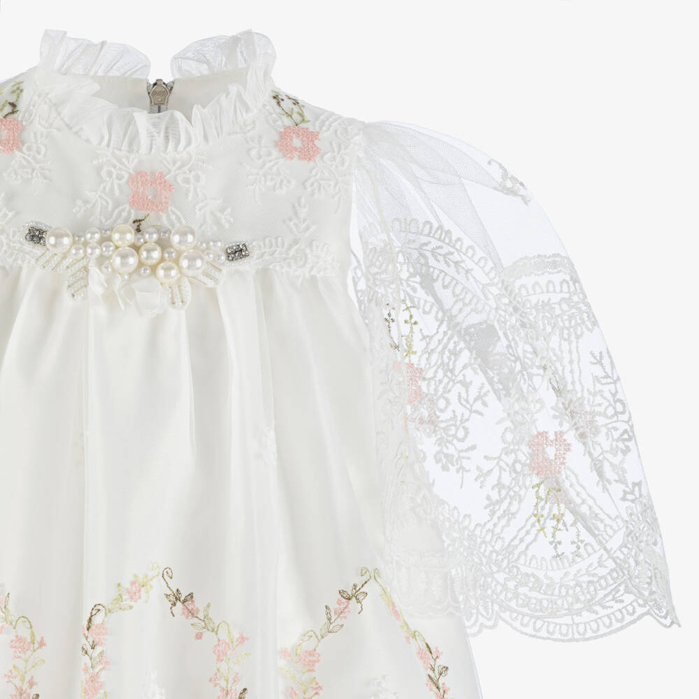 Graci-Кремовое кружевное платье для девочек | Childrensalon Outlet