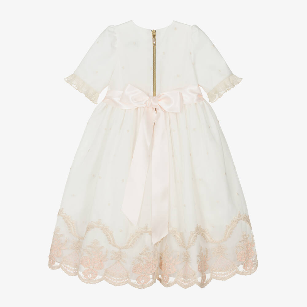 Graci-Бело-розовое платье из тюля для девочек | Childrensalon Outlet