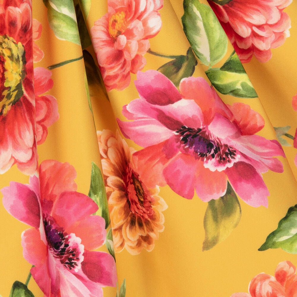 Graci-Желтое платье с цветами и стразами | Childrensalon Outlet