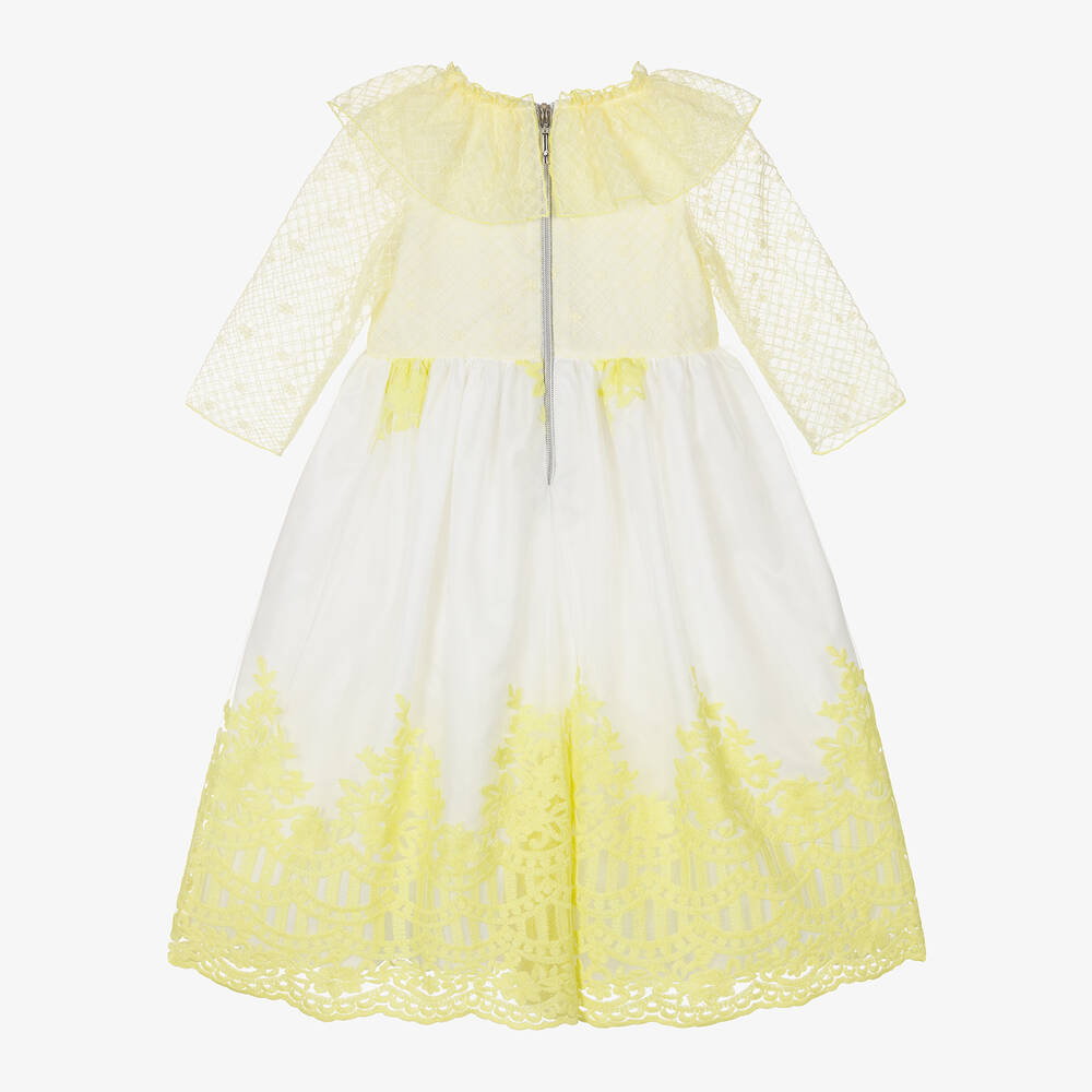 Graci-Girls Yellow Lace & Tulle Dress | Childrensalon Outlet