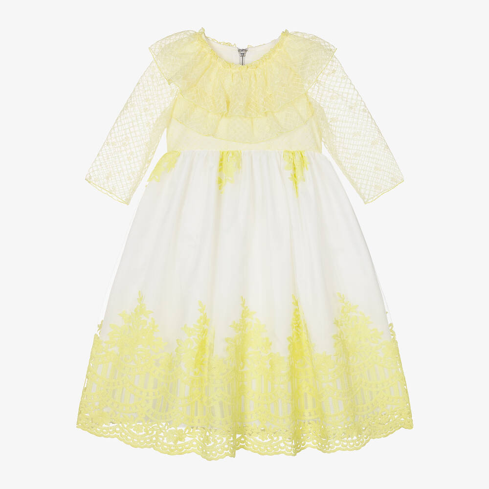 Graci-Girls Yellow Lace & Tulle Dress | Childrensalon Outlet