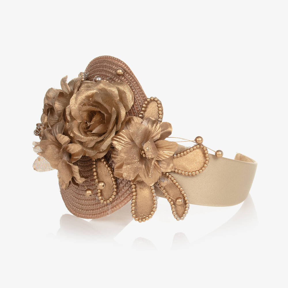 Graci-Золотистый ободок с цветами | Childrensalon Outlet