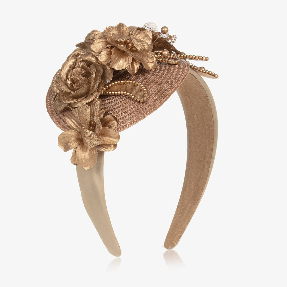 Graci - Gold Floral Fascinator Hairband | Childrensalon