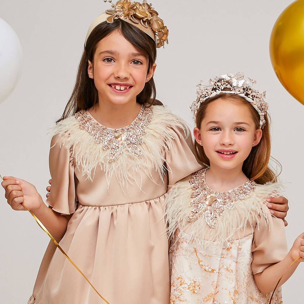 Graci-Золотистый ободок с цветами | Childrensalon Outlet