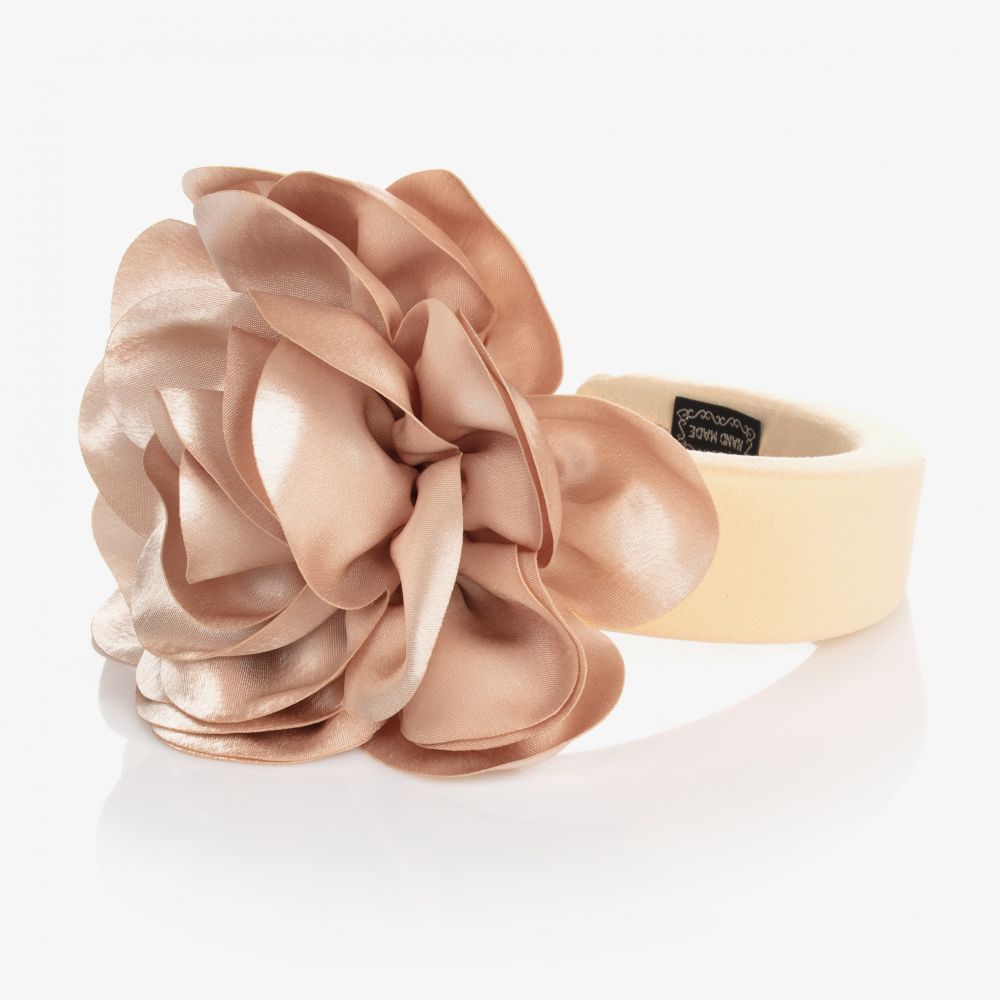 Graci-Золотистый ободок с атласным цветком | Childrensalon Outlet