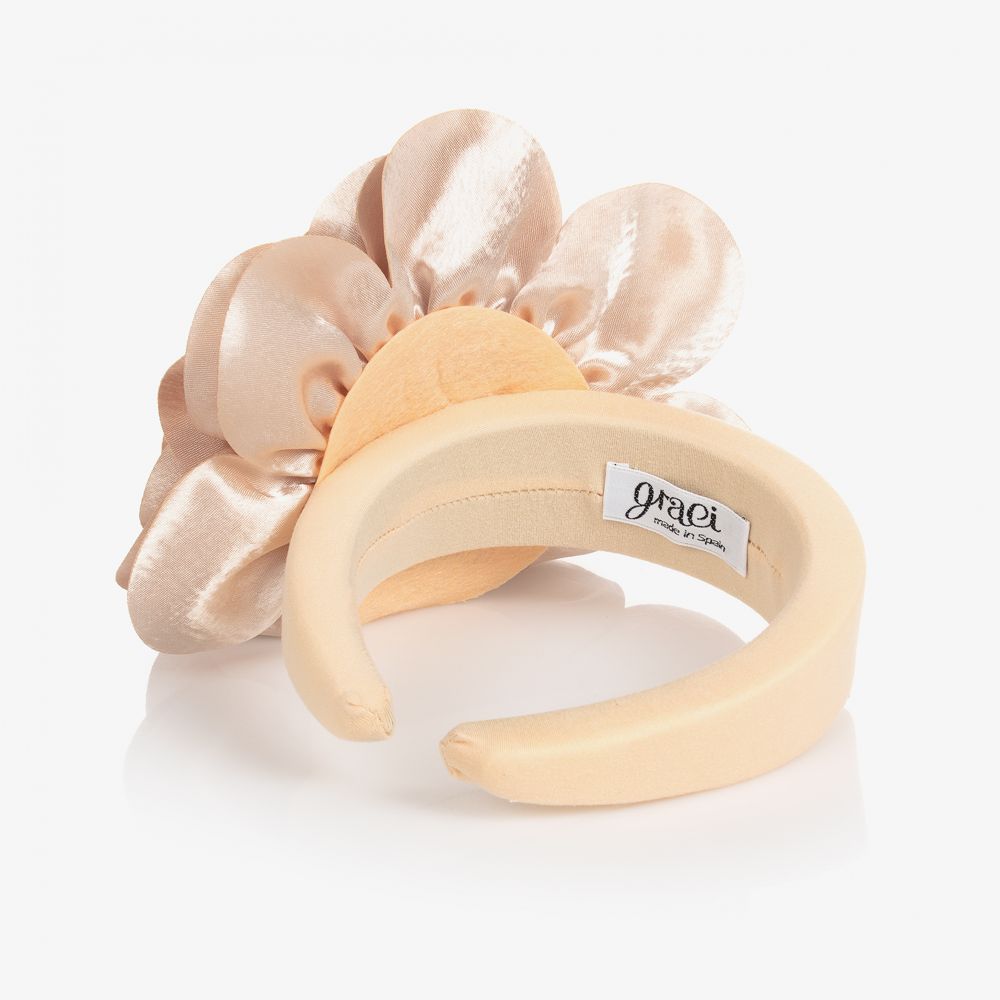 Graci-Золотистый ободок с атласным цветком | Childrensalon Outlet