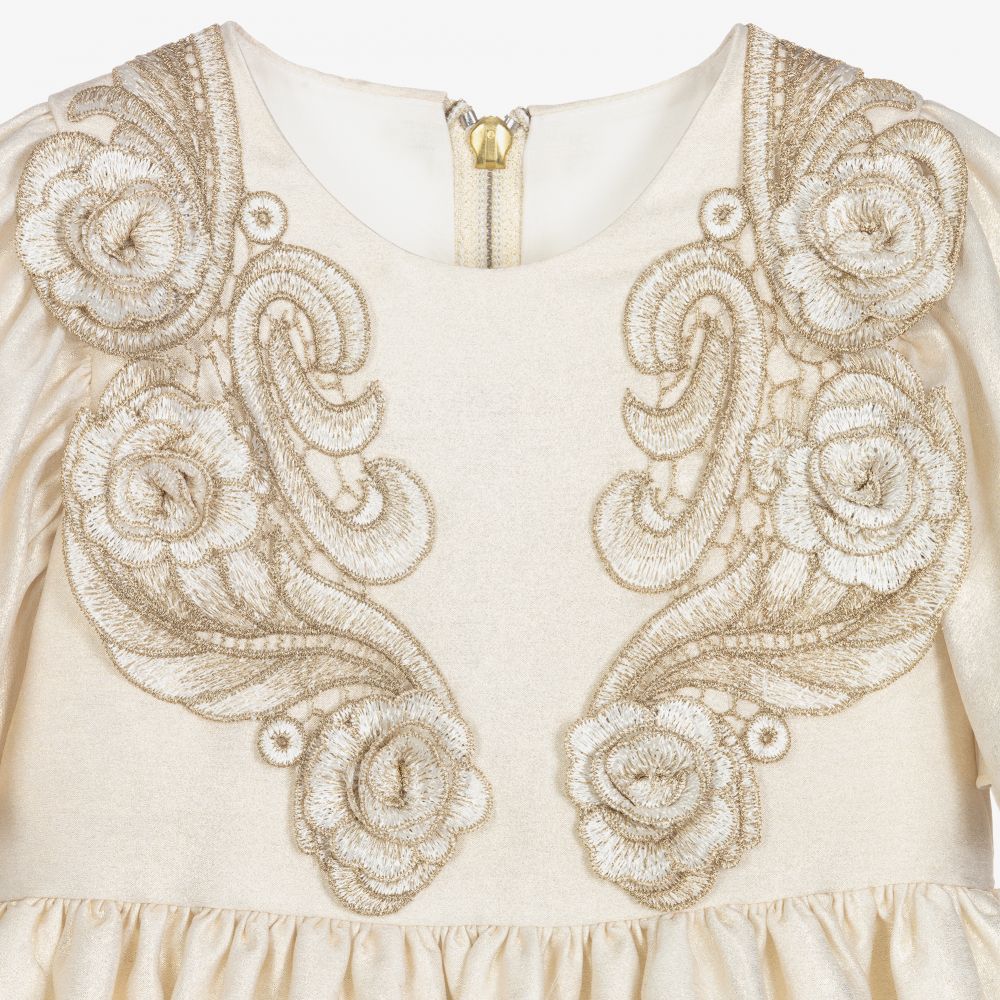 Graci-Gold Shimmer Satin Dress | Childrensalon Outlet