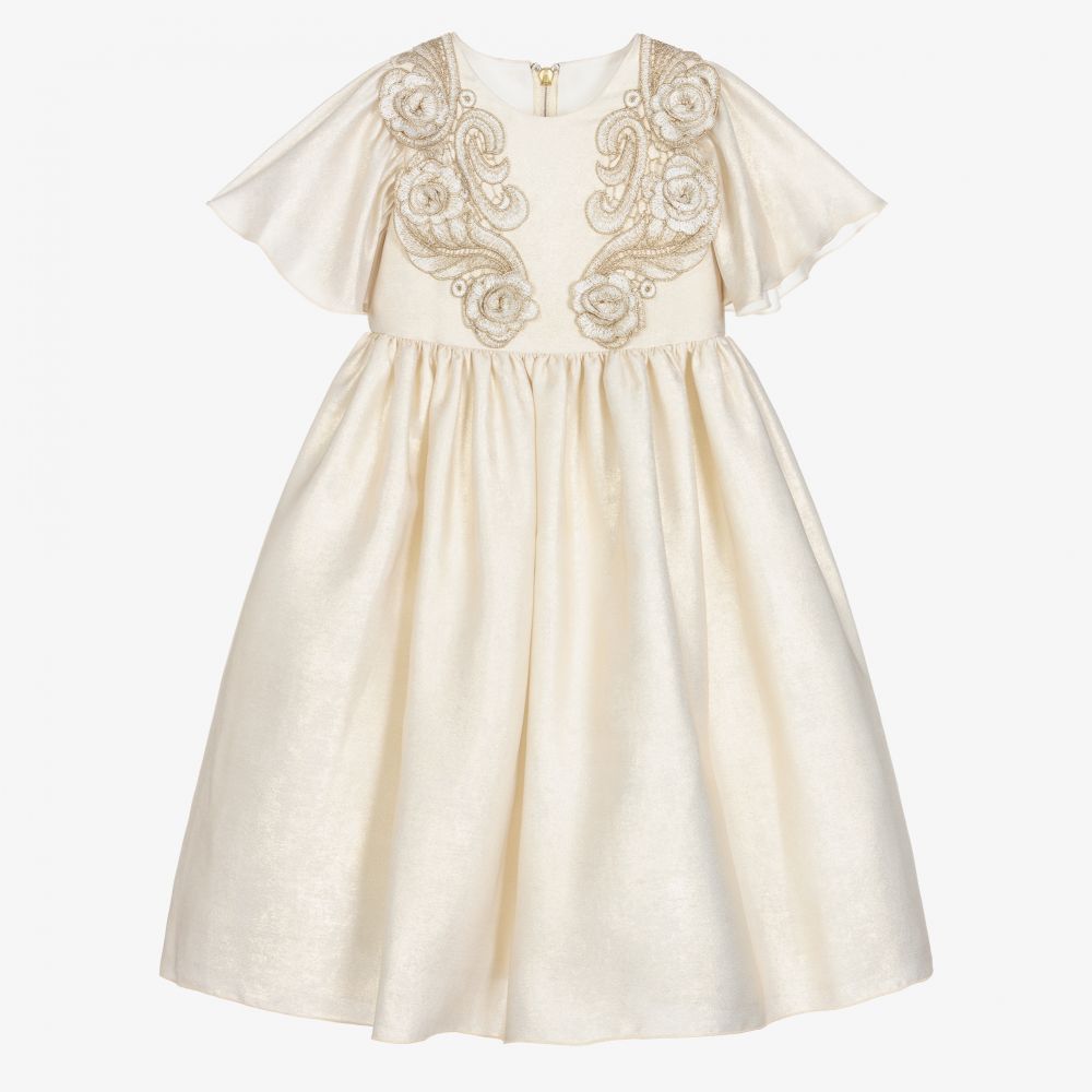 Graci - Robe dorée en satin scintillant  | Childrensalon