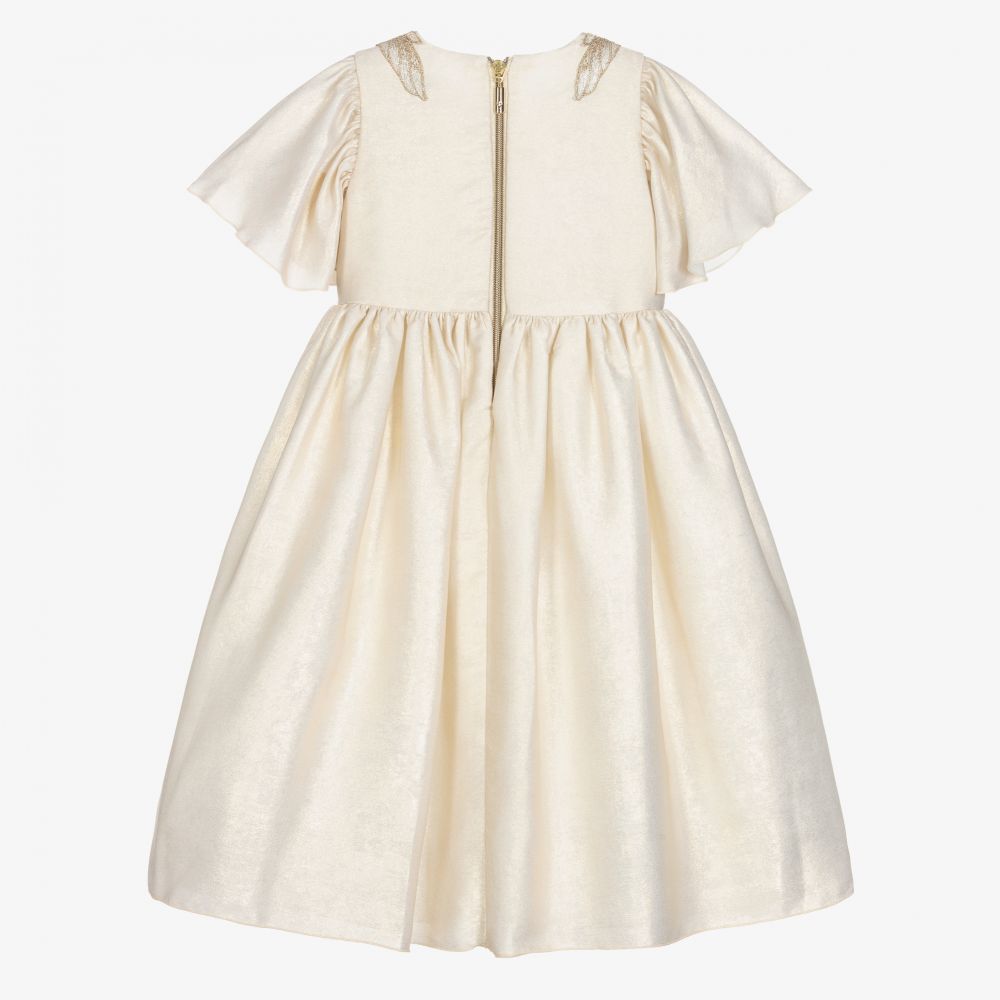 Graci-Gold Shimmer Satin Dress | Childrensalon Outlet