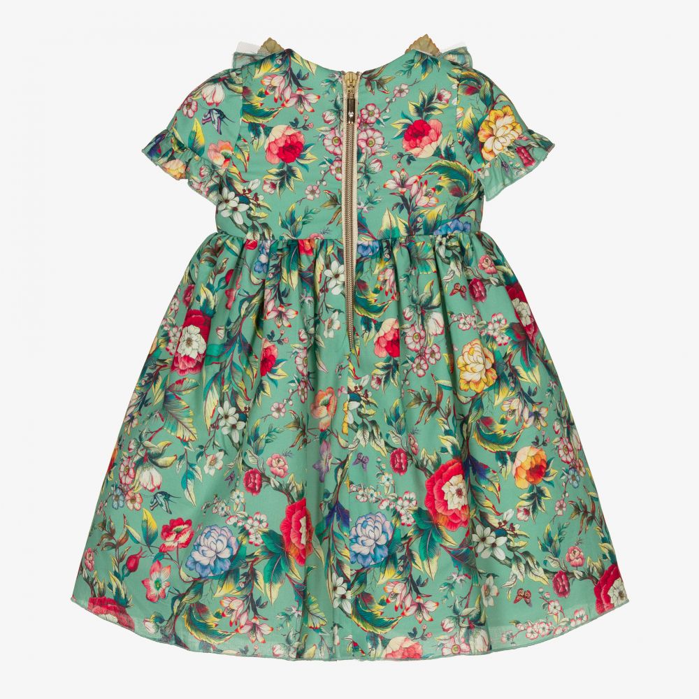 Graci-Зеленое платье с цветами для малышей | Childrensalon Outlet