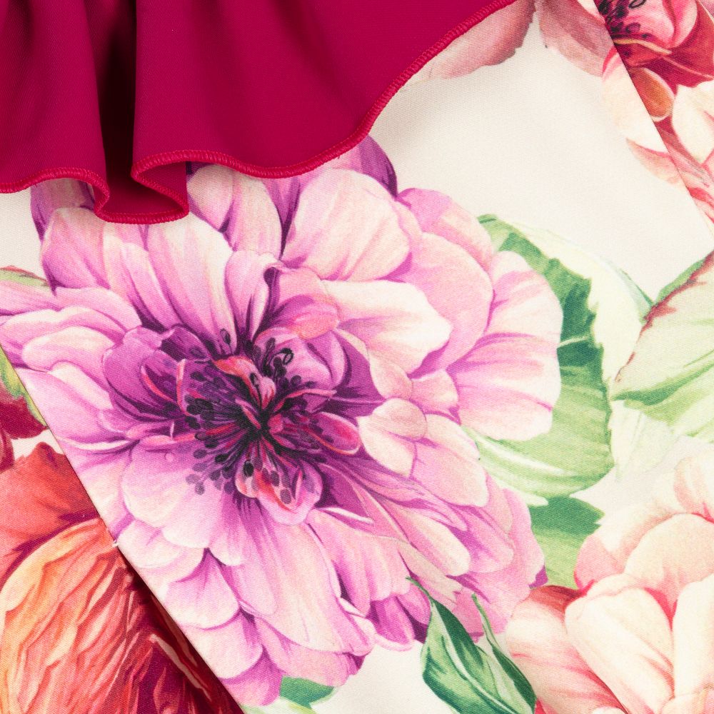 Graci-فستان قطن لون عاجي وزهري بطبعة ورود | Childrensalon Outlet