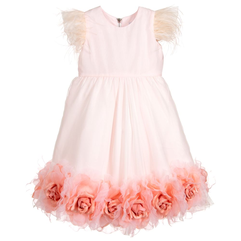 Graci-Pale Pink Organza Flower Dress | Childrensalon Outlet