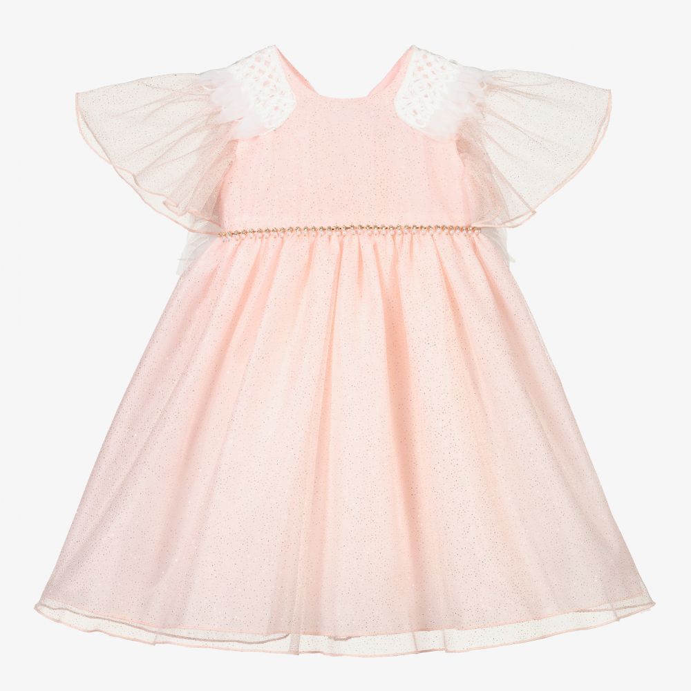 Graci - Pink Angel Wing Tulle Dress | Childrensalon