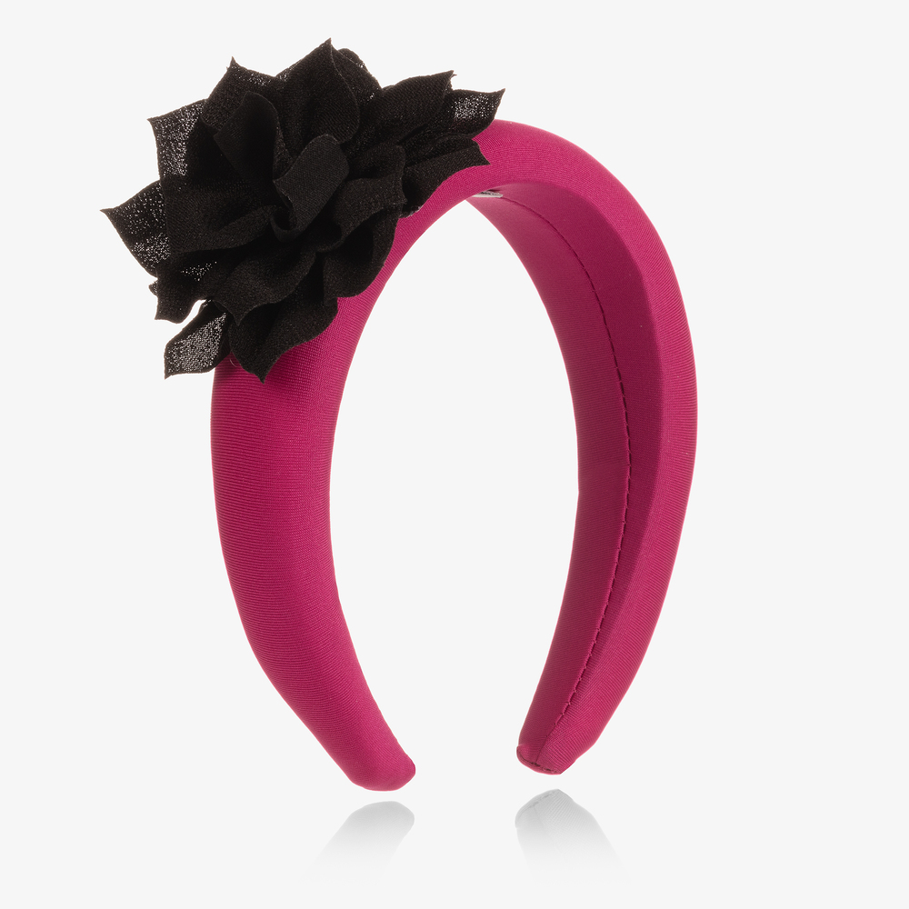 Graci-Pink & Black Flower Hairband | Childrensalon Outlet