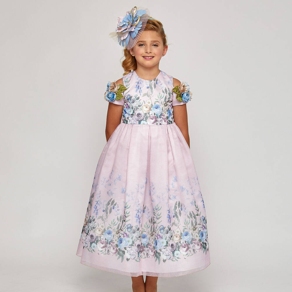 Graci-Pink Cotton Floral Dress | Childrensalon Outlet
