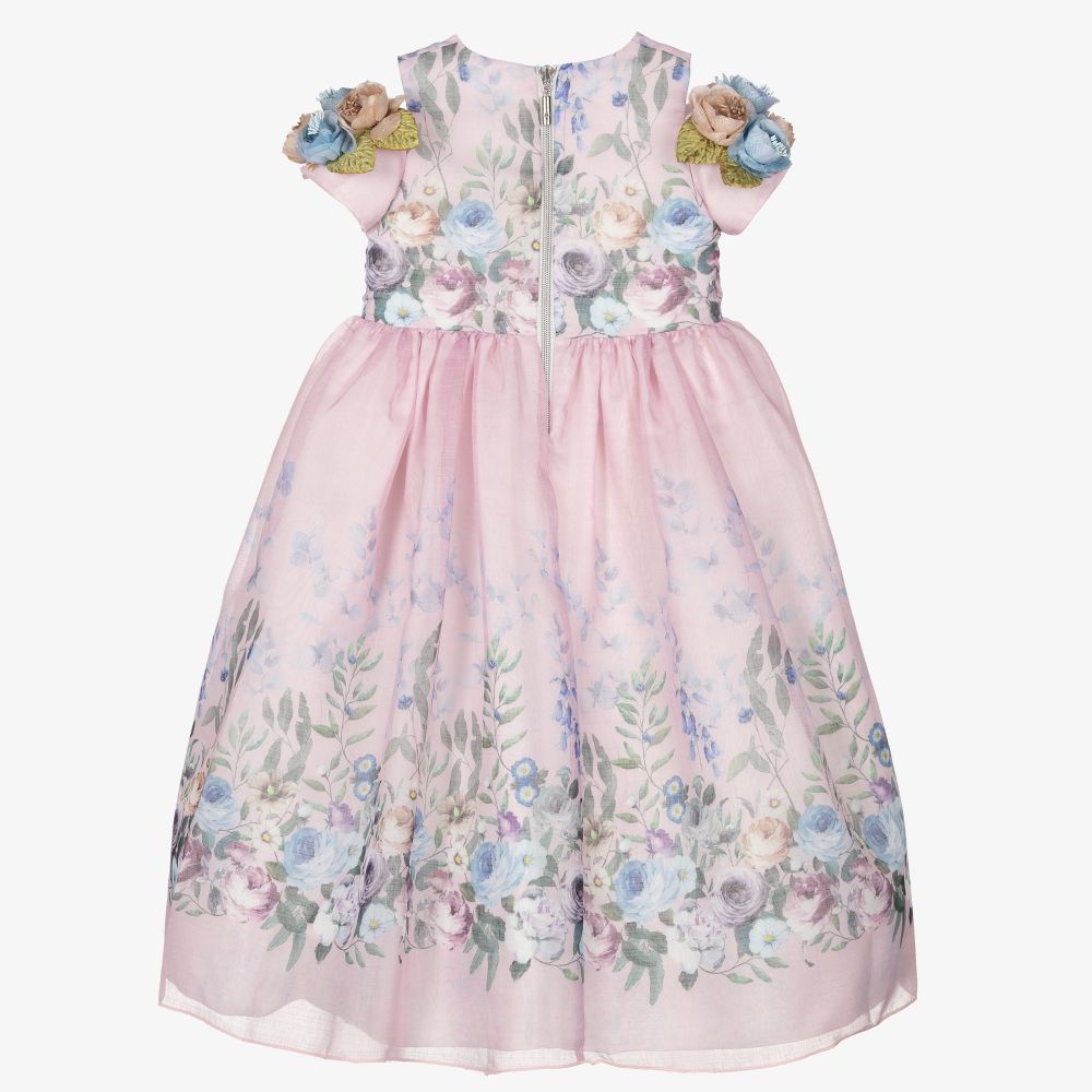 Graci-Pink Cotton Floral Dress | Childrensalon Outlet