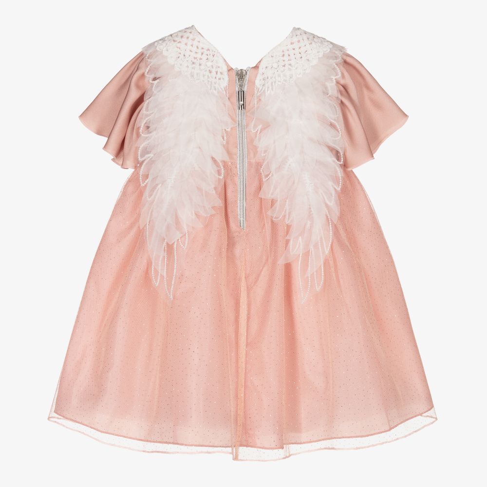 Graci-Pink Flower & Wings Baby Dress | Childrensalon Outlet