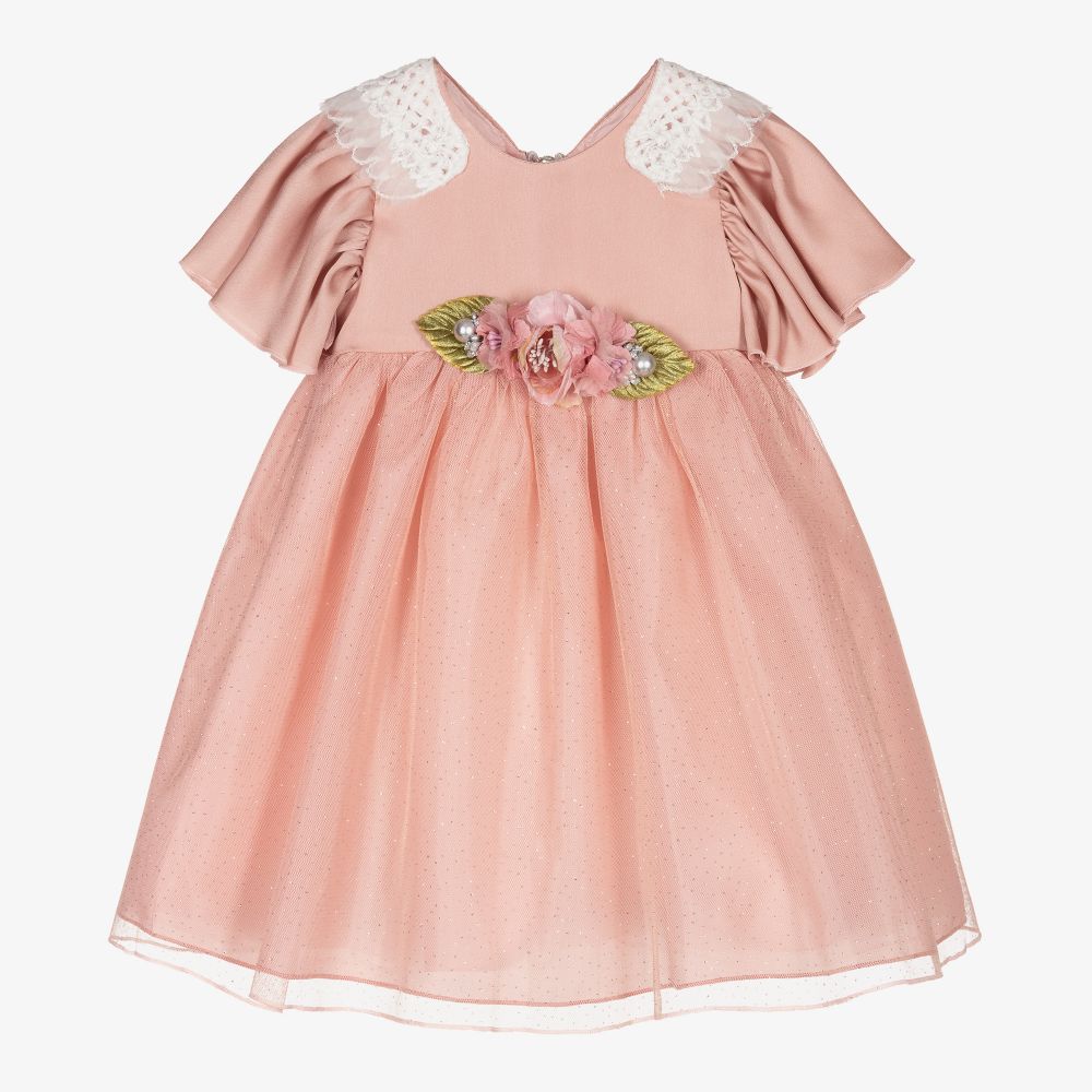 Graci - Розовое платье с цветами и крыльями для малышей | Childrensalon