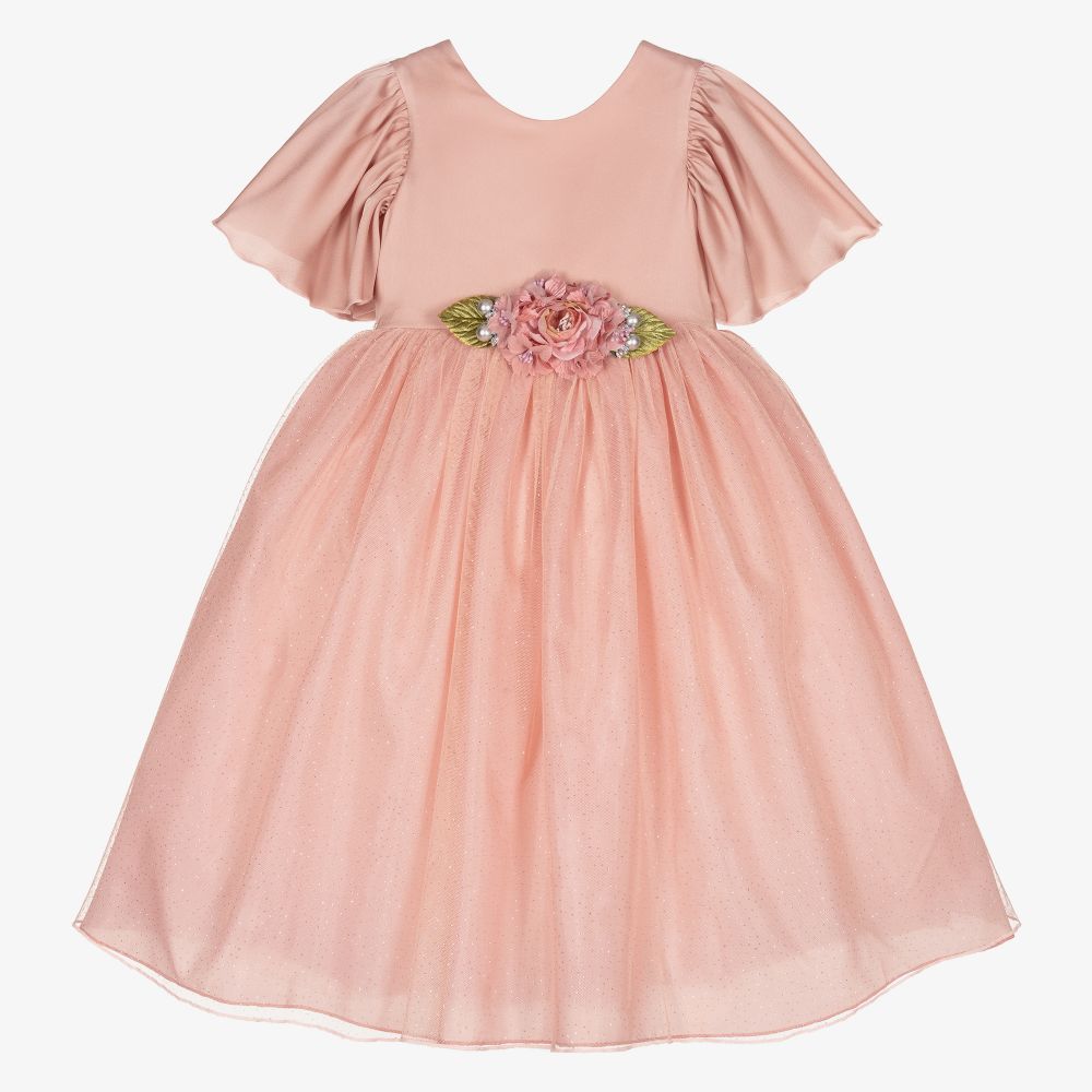 Graci - Rosa Kleid mit Blume und Flügeln | Childrensalon