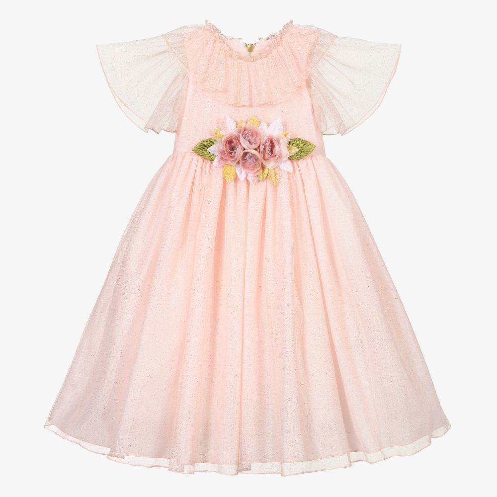 Graci - Розовое платье из тюля с блестками  | Childrensalon