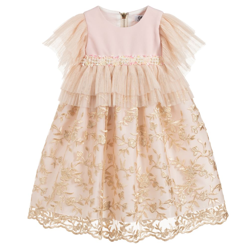 Graci - Pink & Gold Tulle Dress | Childrensalon