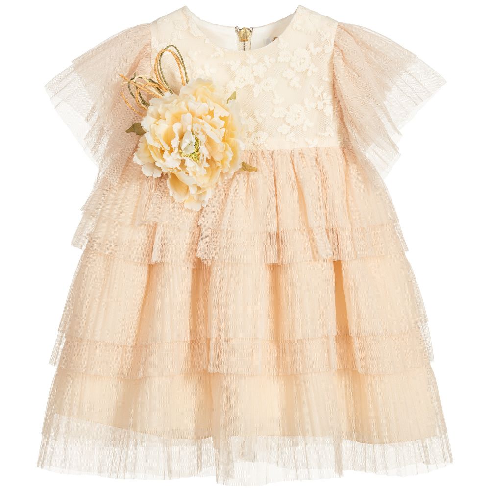 Graci - Pink & Ivory Lace Dress | Childrensalon