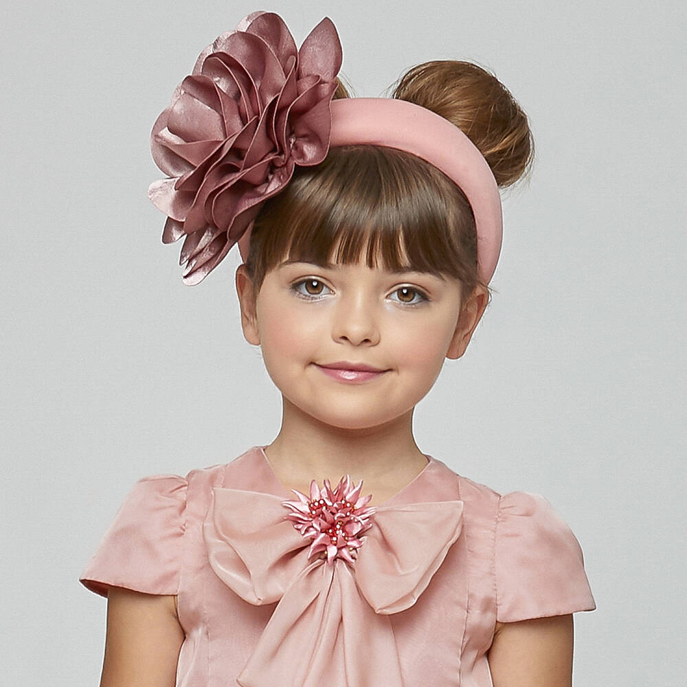 Graci-Розовый ободок с атласным цветком | Childrensalon Outlet