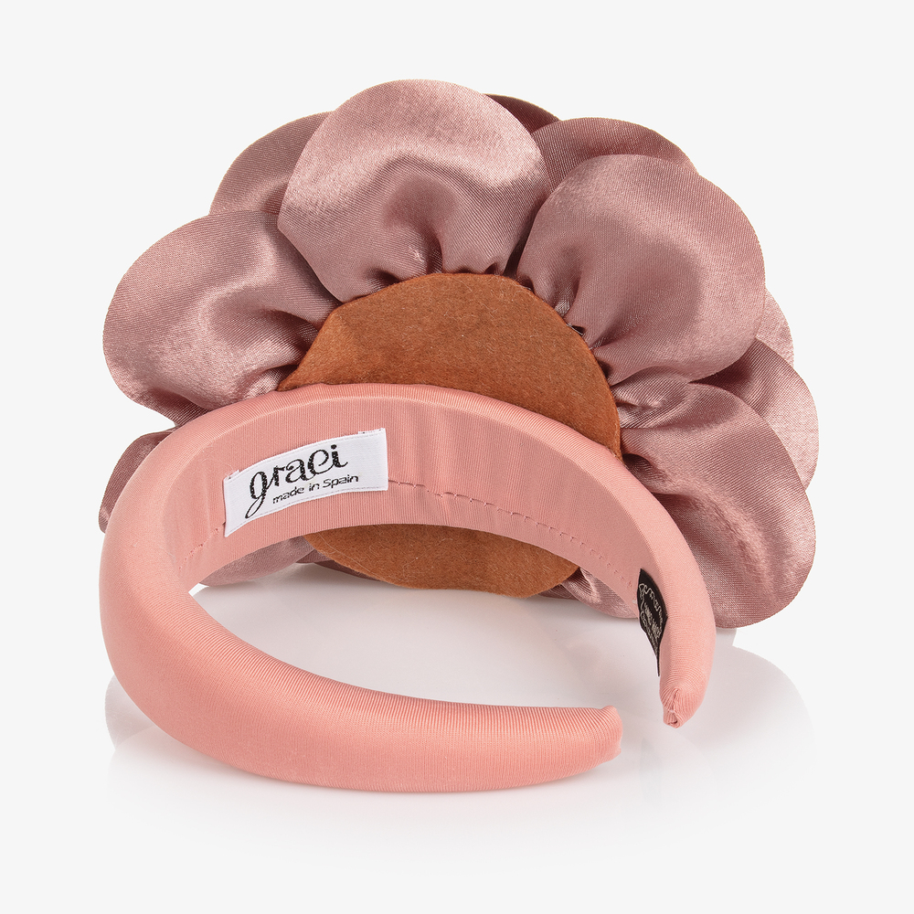 Graci-Розовый ободок с атласным цветком | Childrensalon Outlet