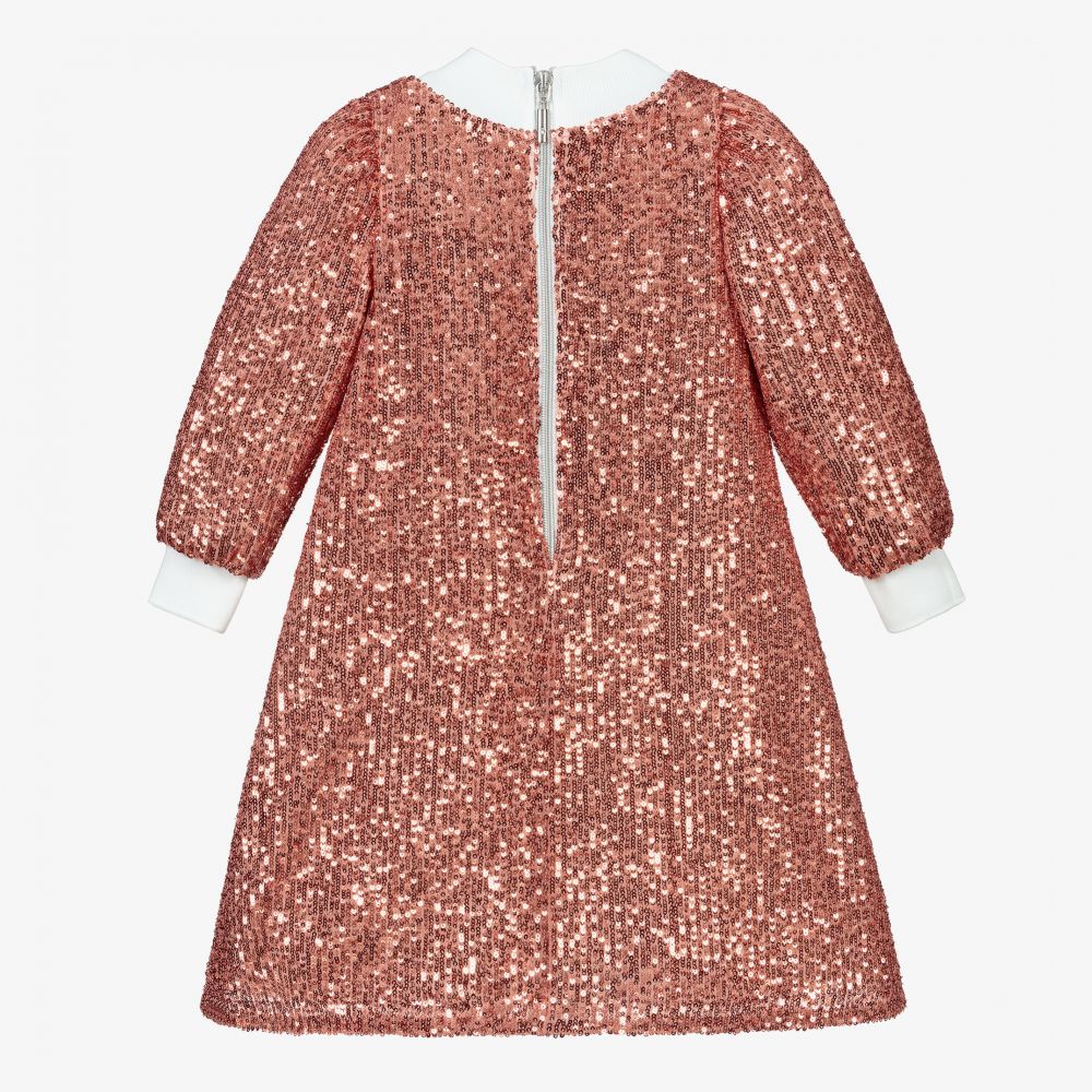 Graci-Розовое платье с пайетками и брошью | Childrensalon Outlet