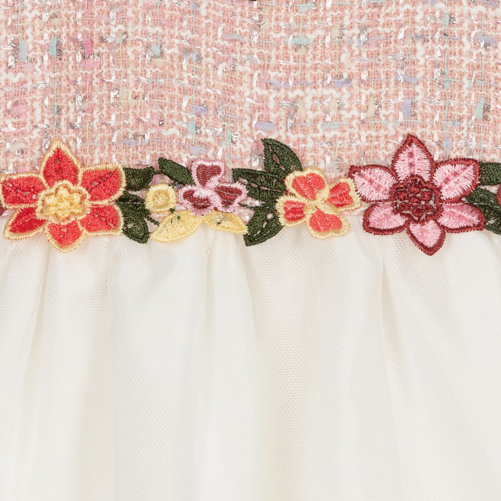 Graci-Pink Tweed & Lace Dress   | Childrensalon Outlet