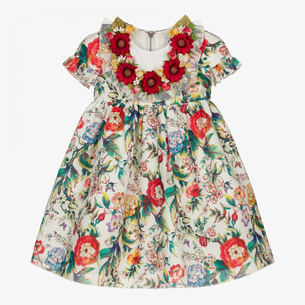 Graci - Белое платье с цветами для малышей  | Childrensalon