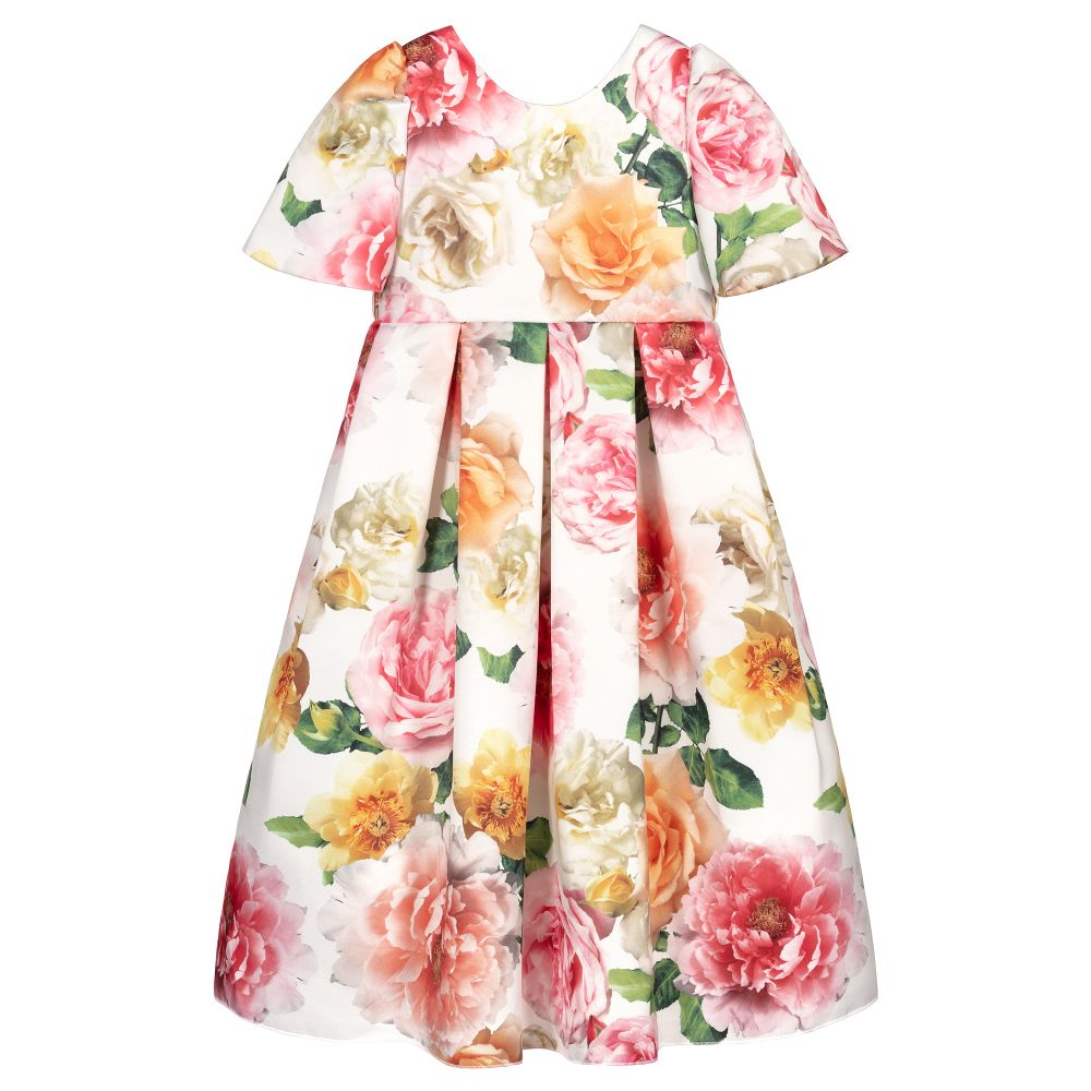 Graci-White & Pink Floral Dress | Childrensalon Outlet