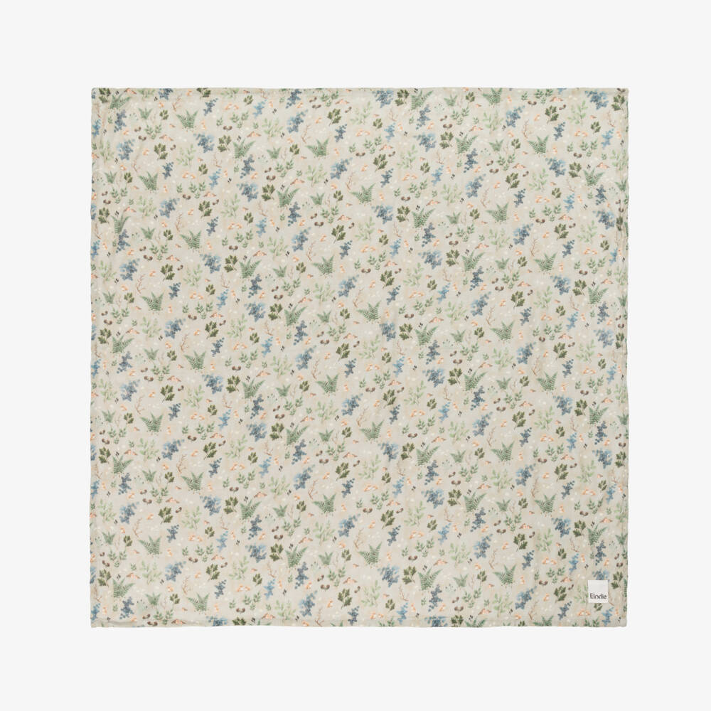 Elodie-Green & Blue Forest Print Muslin (80cm) | Childrensalon Outlet
