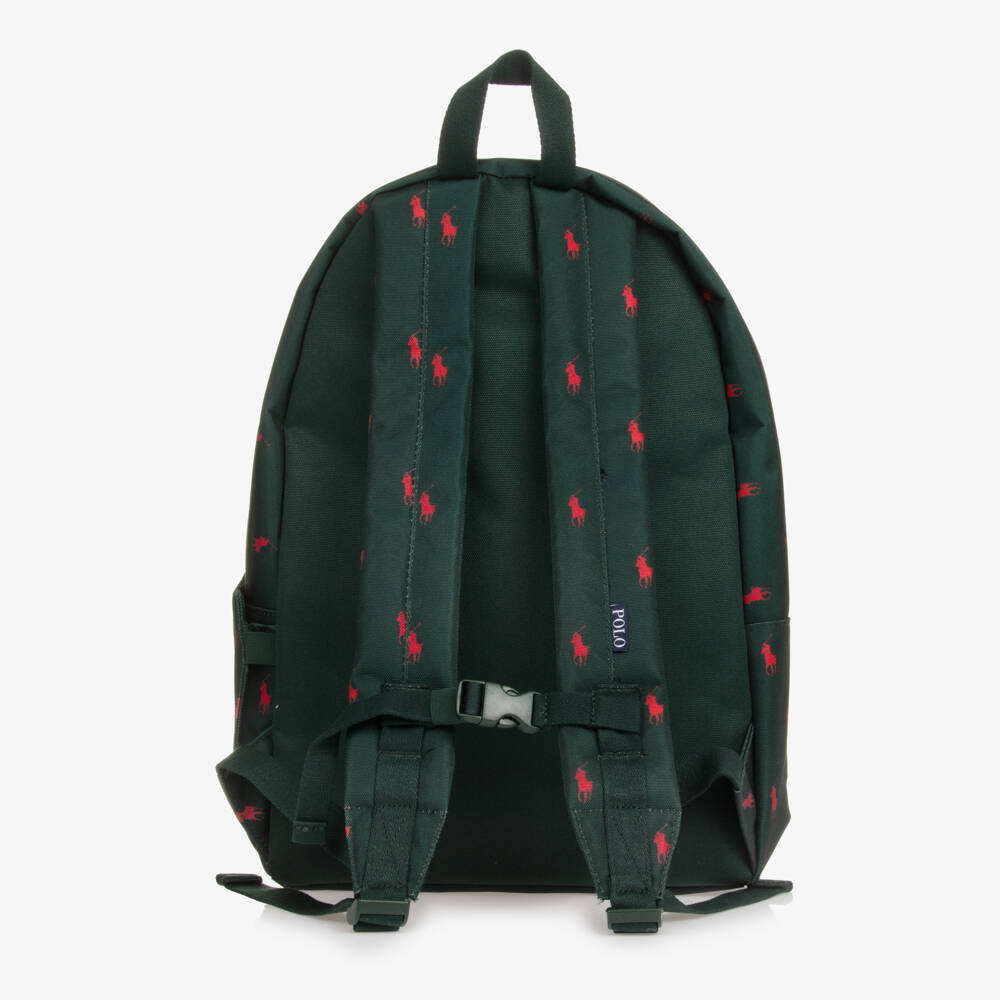 Ralph Lauren-Green Canvas Pony Backpack (44cm) | Childrensalon Outlet