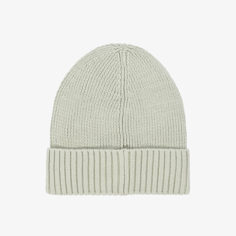 Tommy Hilfiger-Green Cotton Knit Flag Logo Beanie Hat | Childrensalon Outlet