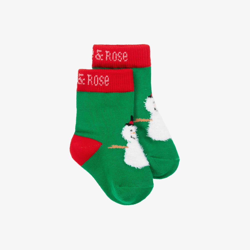 Blade & Rose-Праздничные зеленые носки со снеговиком | Childrensalon Outlet