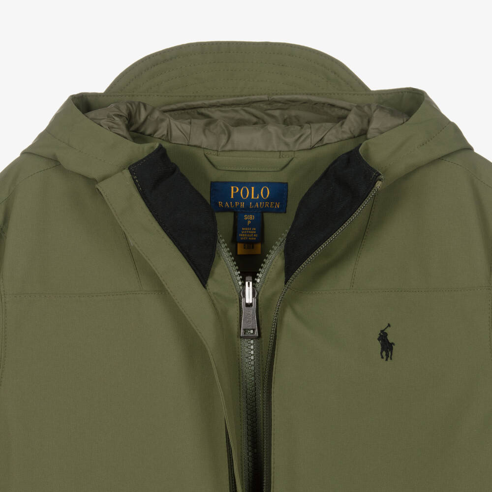Ralph Lauren-Green Hooded P-Layer Jacket | Childrensalon Outlet