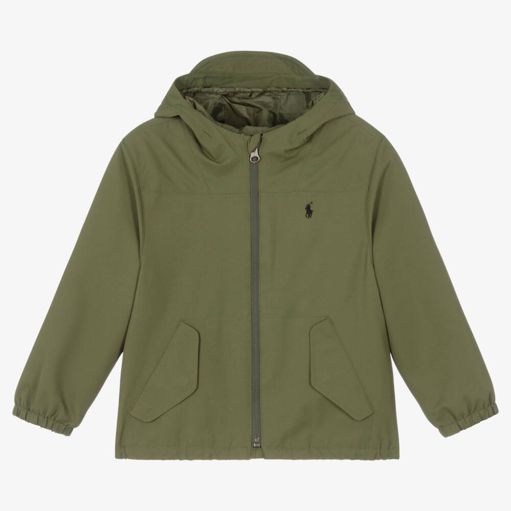 Ralph Lauren-Green Hooded P-Layer Jacket | Childrensalon Outlet