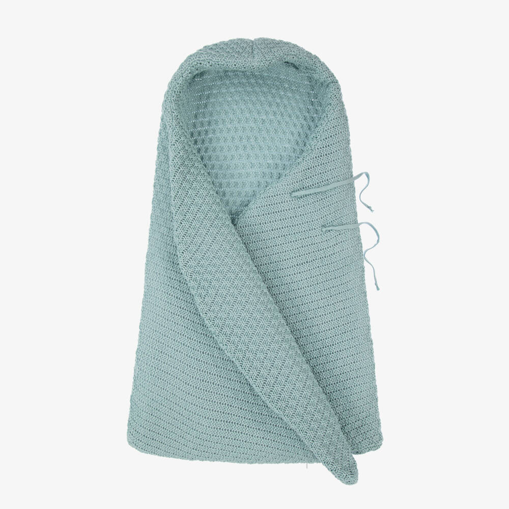 Minutus-Green Knit Cotton Baby Nest (75cm) | Childrensalon Outlet