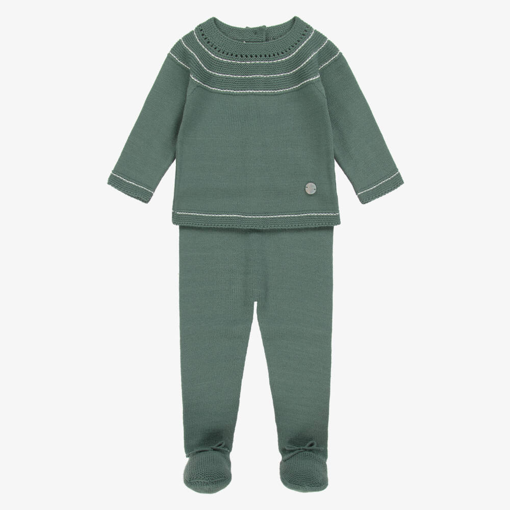 Artesanía Granlei-طقم بيبي محبوك أخضر من قطعتين | Childrensalon Outlet