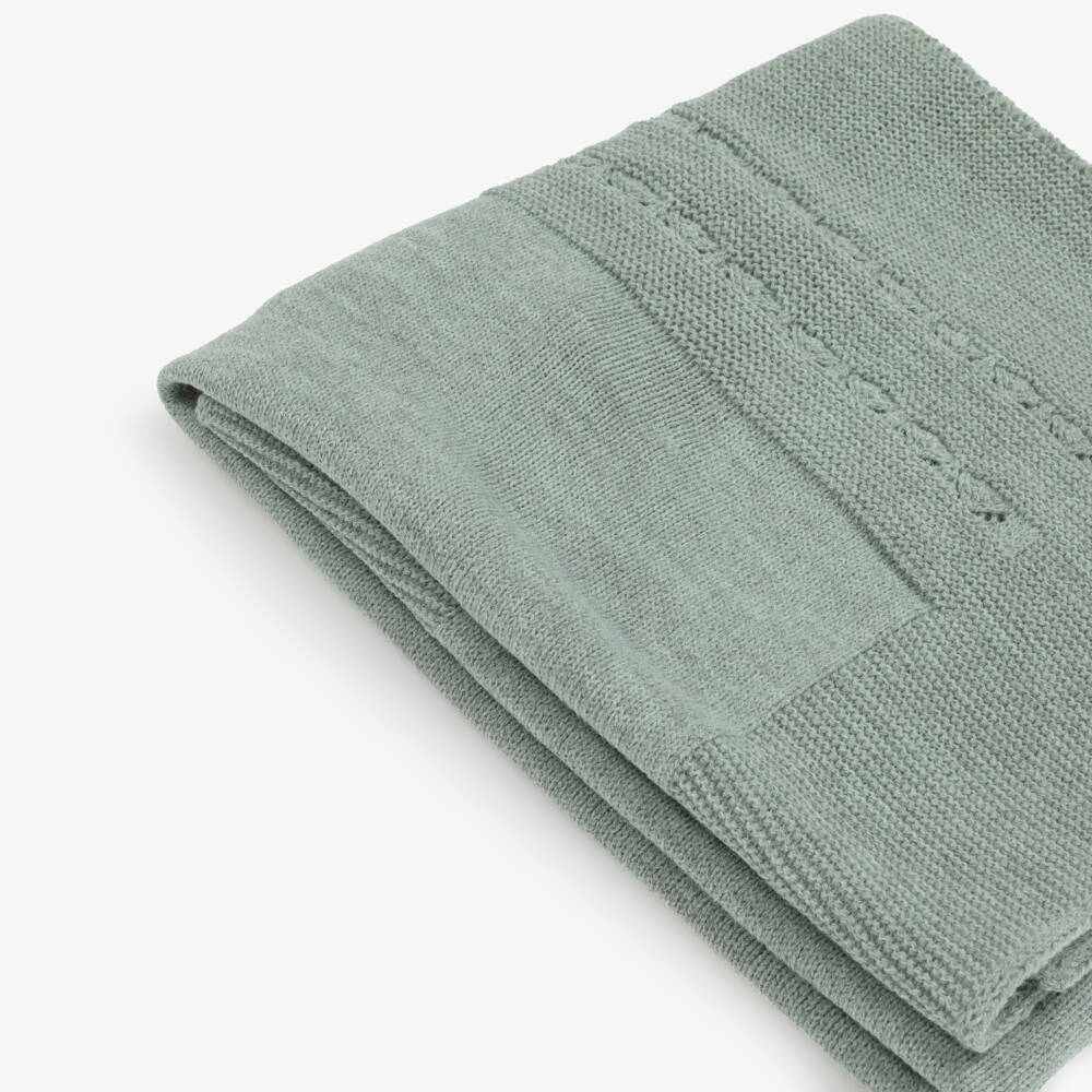 Mebi-Green Knitted Baby Blanket (93cm) | Childrensalon Outlet