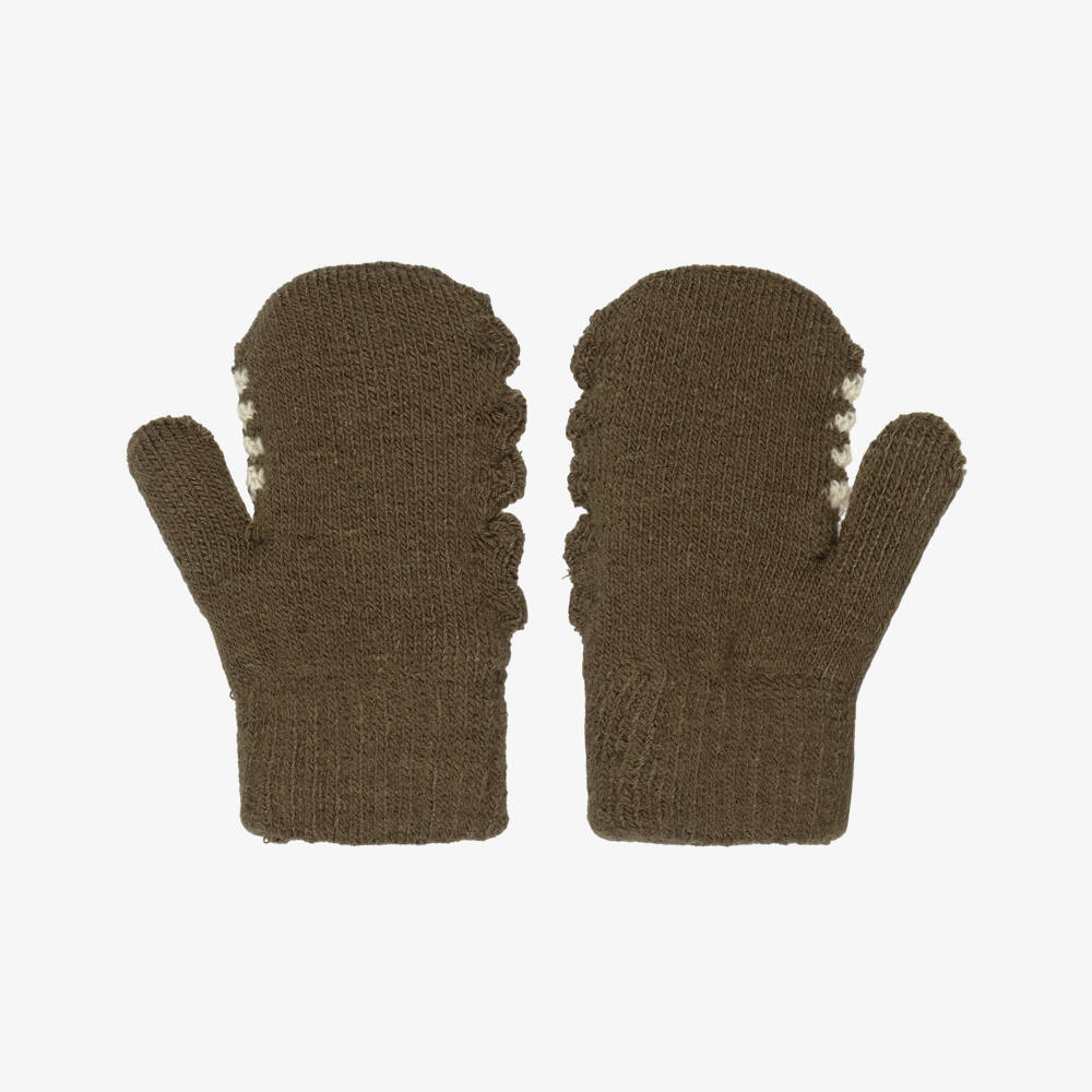 Molo-Green Knitted Dinosaur Mittens | Childrensalon Outlet