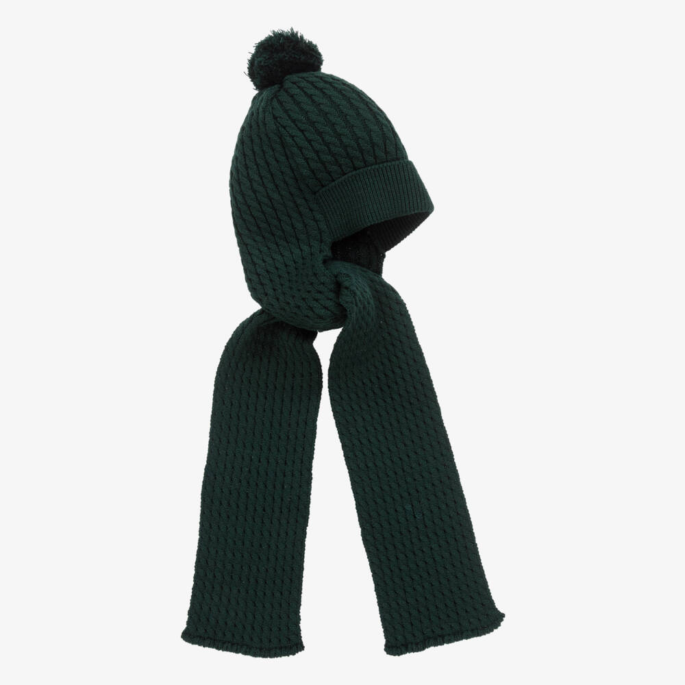 Artesanía Granlei-Green Knitted Pom-Pom Hat | Childrensalon Outlet