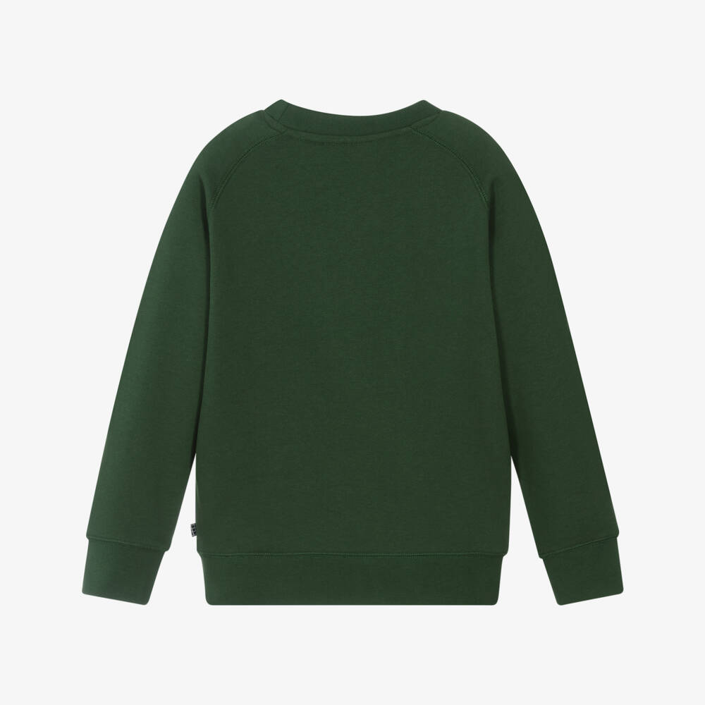 Molo-Green Organic Cotton Smiling Face Sweatshirt | Childrensalon Outlet