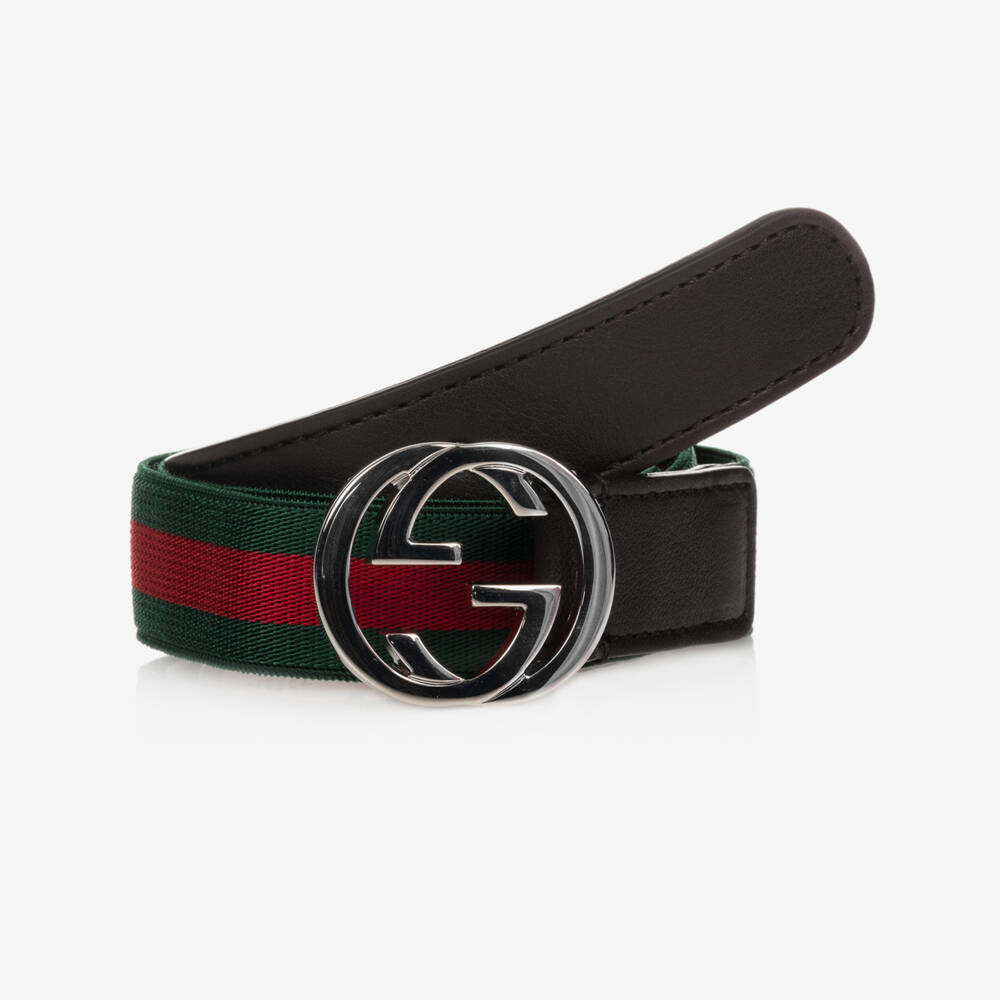 Gucci-Green & Red GG Web Belt | Childrensalon Outlet