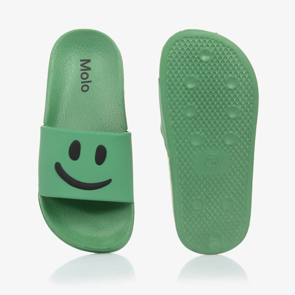 Molo-Green Smiling Face Sliders | Childrensalon Outlet