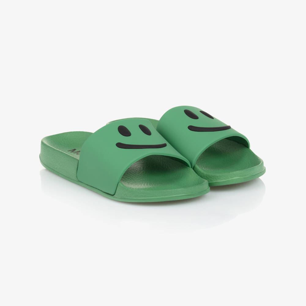 Molo-Green Smiling Face Sliders | Childrensalon Outlet