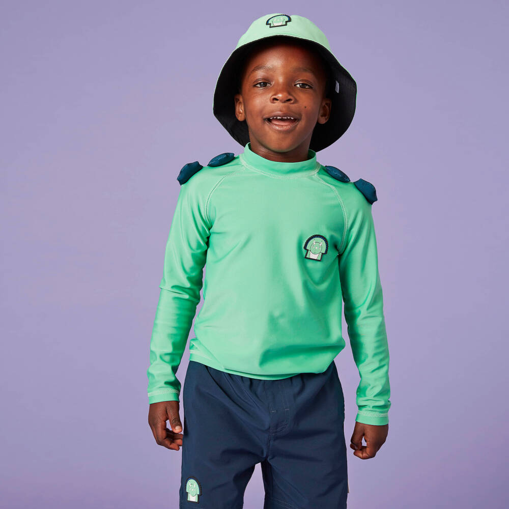 Roarsome-Green Spike Dinosaur Rash Vest (UPF50+) | Childrensalon Outlet