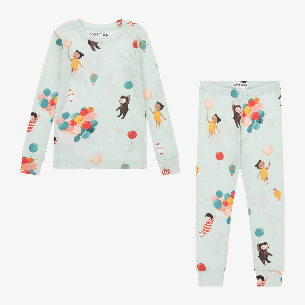 Books to Bed-Green Wonderful Things Cotton Pyjamas & Book Set | Childrensalon Outlet
