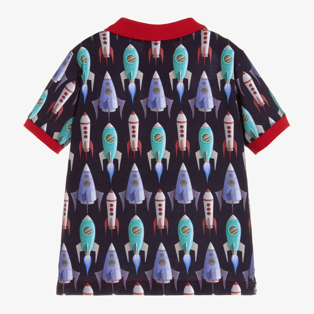 Gresham Blake for Childrensalon-Boys Blue Cotton Rocket Polo | Childrensalon Outlet
